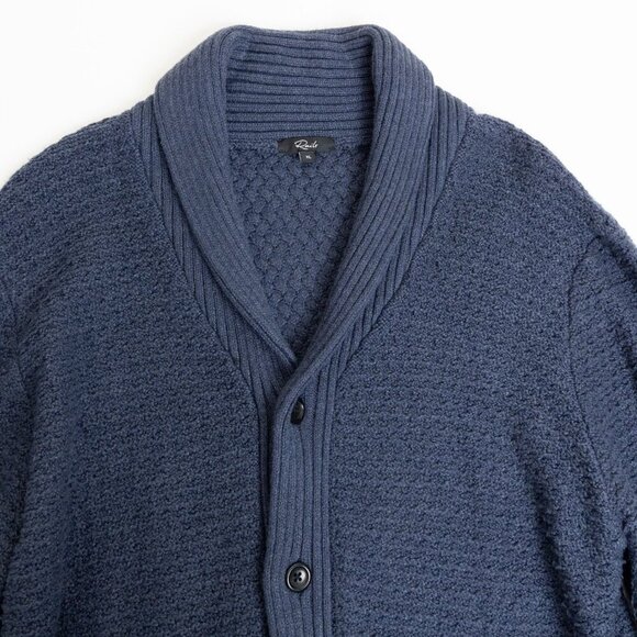 Rails Shepley Cardigan Navy Blue Button Down Shawl Collar Sweater - Picture 5 of 14